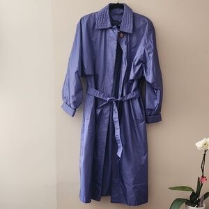 New Vintage Fleet Street Periwrinkle Belted Trench Coat Women's Size 12